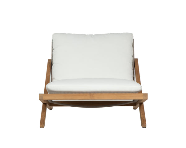 Sunpan Bari Lounge Chair - Timeless Outdoor Seating with Durable Teak and Weather-Resistant Design Natural / Stinson White