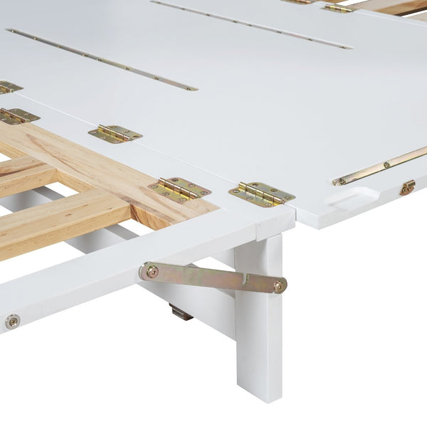 English Elm Queen Size Murphy Bed With Iron Legs - Modern Space-Saving Design For Cozy Bedrooms And Studios N820S00035K-GIGA