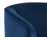 Hazel Swivel Lounge Chair - Gold - Navy Blue Sky 104001 Sunpan