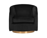 Hazel Swivel Lounge Chair - Gold - Black Sky 104003 Sunpan