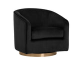 Hazel Swivel Lounge Chair - Gold - Black Sky 104003 Sunpan