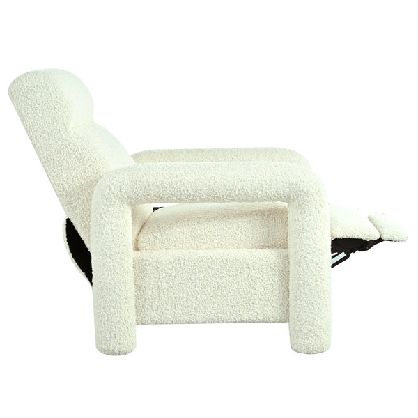 English Elm Christopher Knight Home® - 31.25" Push Back Recliner Plush Teddy Fleece Upholstered Armchair with Foam & Pocket Springs Comfort 90–120–150° Adjustments Beige N763P212864A