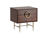 Emery Nightstand - Antique Brass - Dark Mango 104098 Sunpan