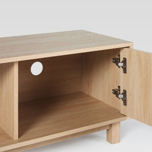 Arundo 58" Mid-Century Modern TV Stand with Reeded Doors - Stylish Coastal Oak Entertainment Center