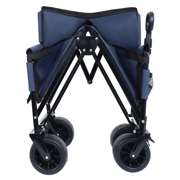 English Elm 3-in-1 Convertible Folding Wagon with Bench Seat Steel Frame 500lb Capacity Dark Blue W2932P283541
