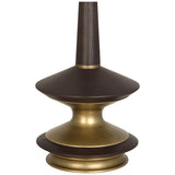 Robert Abbey Fletcher Table Lamp Warm Brass Finish with Dark Walnut Accents Fondine Fabric Shade