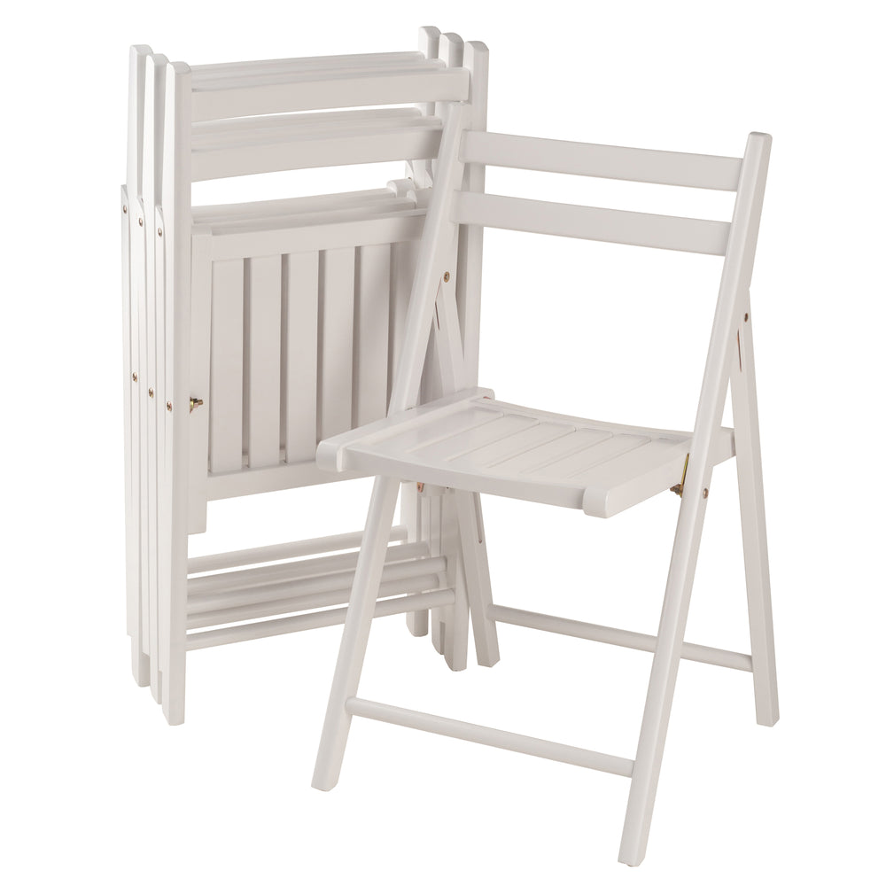 Winsome Wood Robin 4-piece Folding Chair Set In Classic White - Lightweight, Stylish & Perfect For Small Spaces! White Solid Wood 10415-winsome-wood