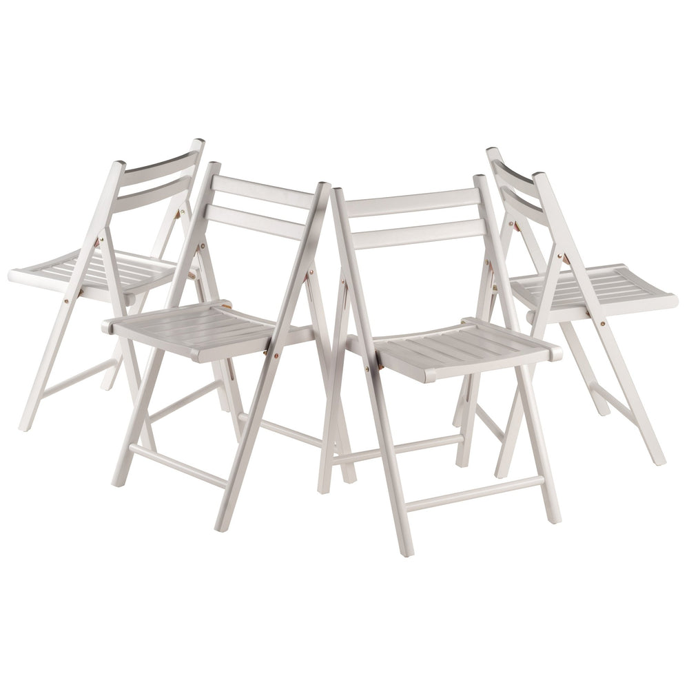 Winsome Wood Robin 4-piece Folding Chair Set In Classic White - Lightweight, Stylish & Perfect For Small Spaces! White Solid Wood 10415-winsome-wood