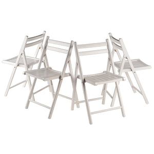 Winsome Wood Robin 4-piece Folding Chair Set In Classic White - Lightweight, Stylish & Perfect For Small Spaces! White Solid Wood 10415-winsome-wood