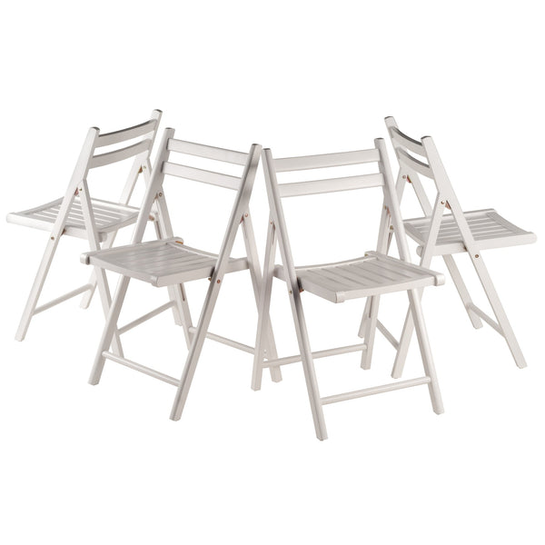 Winsome Wood Robin 4-piece Folding Chair Set In Classic White - Lightweight, Stylish & Perfect For Small Spaces! White Solid Wood 10415-winsome-wood