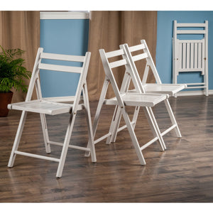 Winsome Wood Robin 4-piece Folding Chair Set In Classic White - Lightweight, Stylish & Perfect For Small Spaces! White Solid Wood 10415-winsome-wood