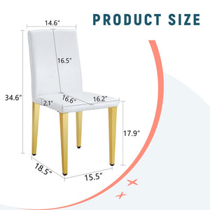 English Elm Set Of 4 Elegant White Pu Leather Chairs With Gold Legs – Chic, Durable, And Perfect For Modern Spaces! W3226P279073-GIGA