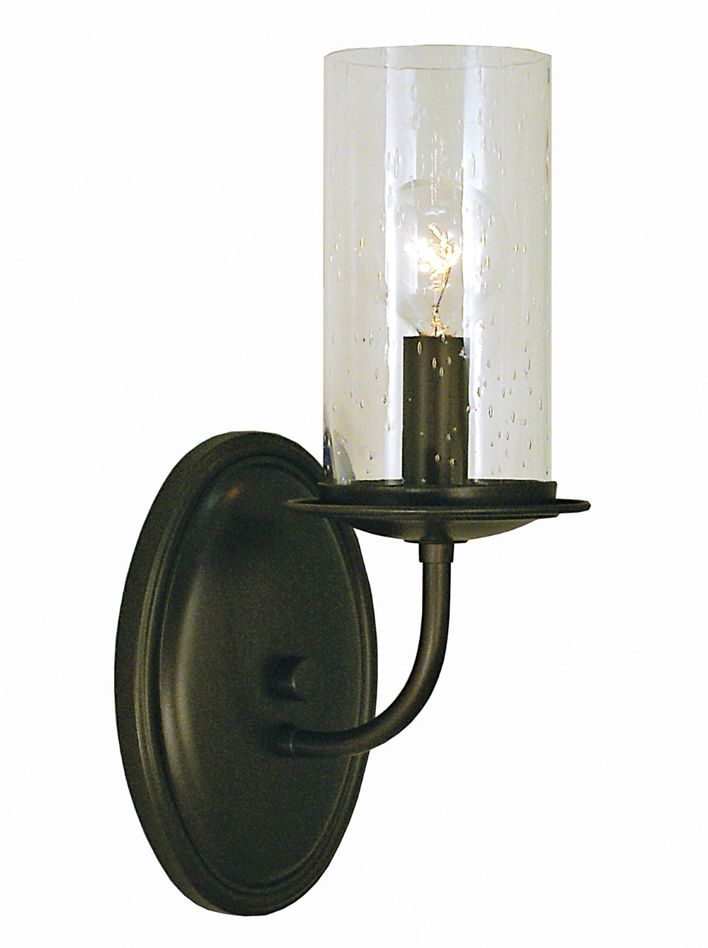 Framburg 1-light Handcrafted Sconce With Seeded Cylinders And Crystal Accents For Rustic Elegance Brushed Bronze Metal 1111 Bb