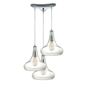 Orbital 10'' Wide 3-Light Pendant - Polished Chrome 10422/3 Elk Lighting