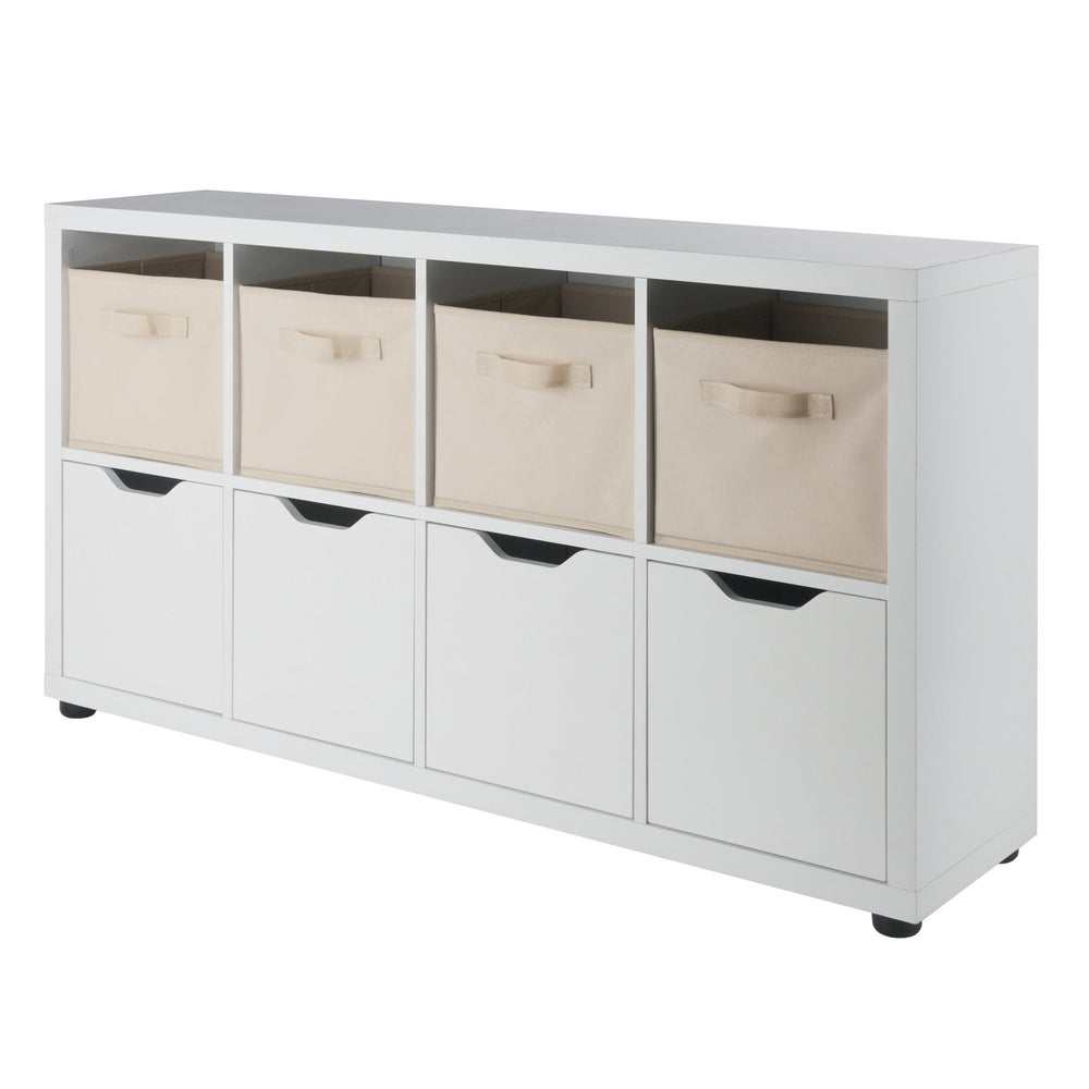 Winsome Wood Julia 2x4 Storage Cabinet Set With Baskets - Stylish, Versatile Organization For Home & Kids' Rooms White Composite Wood 10422-winsome-wood