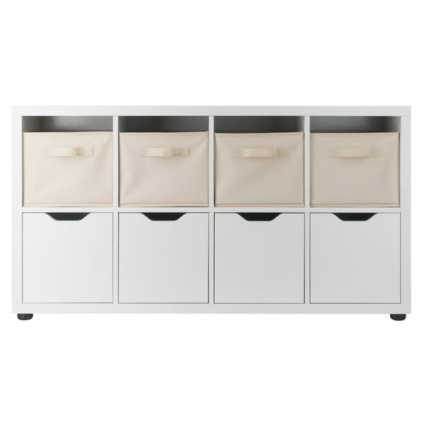 Winsome Wood Julia 2x4 Storage Cabinet Set With Baskets - Stylish, Versatile Organization For Home & Kids' Rooms White Composite Wood 10422-winsome-wood
