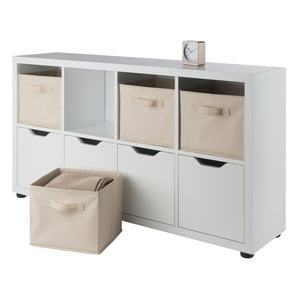 Winsome Wood Julia 2x4 Storage Cabinet Set With Baskets - Stylish, Versatile Organization For Home & Kids' Rooms White Composite Wood 10422-winsome-wood