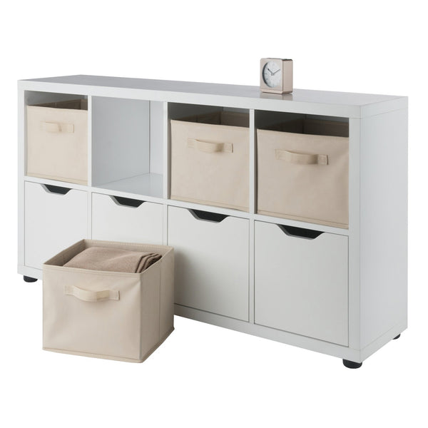Winsome Wood Julia 2x4 Storage Cabinet Set With Baskets - Stylish, Versatile Organization For Home & Kids' Rooms White Composite Wood 10422-winsome-wood