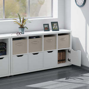 Winsome Wood Julia 2x4 Storage Cabinet Set With Baskets - Stylish, Versatile Organization For Home & Kids' Rooms White Composite Wood 10422-winsome-wood