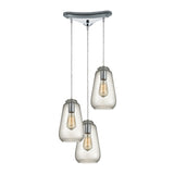 Orbital 10'' Wide 3-Light Pendant - Polished Chrome with Clear Glass 10423/3 Elk Lighting