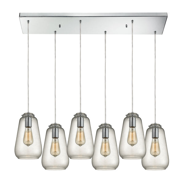 Orbital 30'' Wide 6-Light Pendant - Polished Chrome with Clear Glass 10423/6RC Elk Lighting