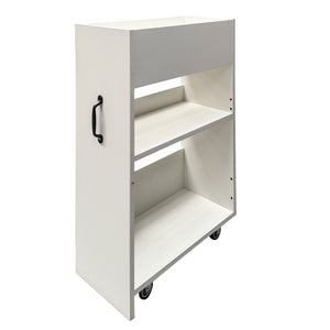 English Elm 3 Tier Rolling Bookcase with Pull Out Drawers Dustproof Door for Home Office Use W331P377340