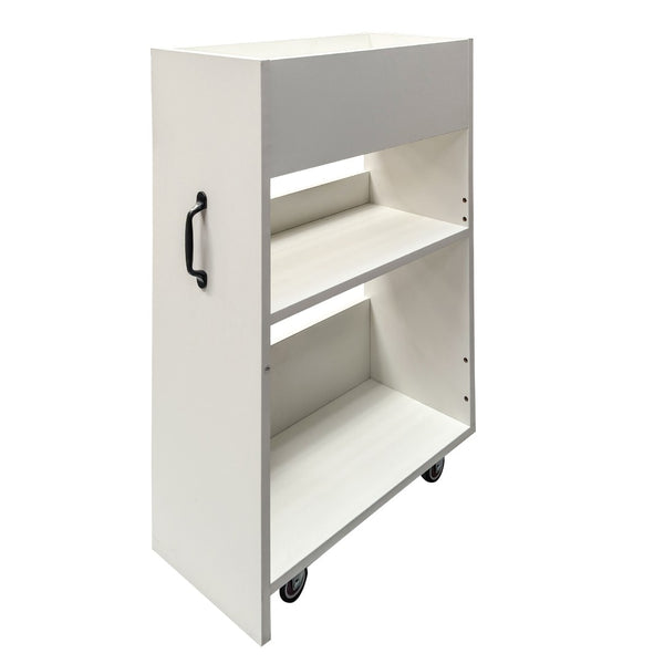 English Elm 3 Tier Rolling Bookcase with Pull Out Drawers Dustproof Door for Home Office Use W331P377340