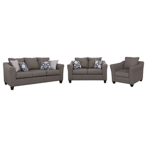 English Elm Creston Grey 3-Piece Living Room Set - Stylish Sofa, Loveseat & Accent Chair For Modern Comfort B062S01148
