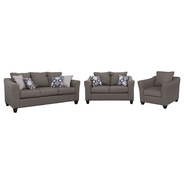 English Elm Creston Grey 3-Piece Living Room Set - Stylish Sofa, Loveseat & Accent Chair For Modern Comfort B062S01148