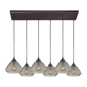 Orbital 30'' Wide 6-Light Pendant - Oil Rubbed Bronze with Smoke Glass 10434/6RC Elk Lighting