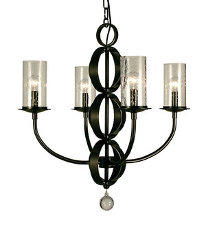 Framburg 4-light Rustic Sphere Chandelier With Seeded Glass Cylinders - Handcrafted Elegance Made In Usa Mahogany Bronze Metal 1044 Mb