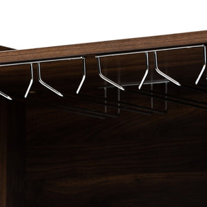 Baxton Studio Baxton Studio Carrie Wine Storage Cabinet - Walnut Brown Wood, Farmhouse Style with Open & Closed Shelves RT677-OCC-Walnut-Cabinet