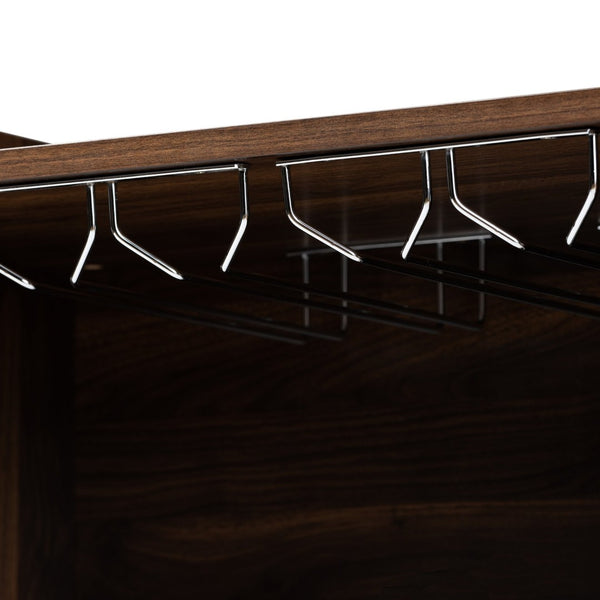 Baxton Studio Baxton Studio Carrie Wine Storage Cabinet - Walnut Brown Wood, Farmhouse Style with Open & Closed Shelves RT677-OCC-Walnut-Cabinet