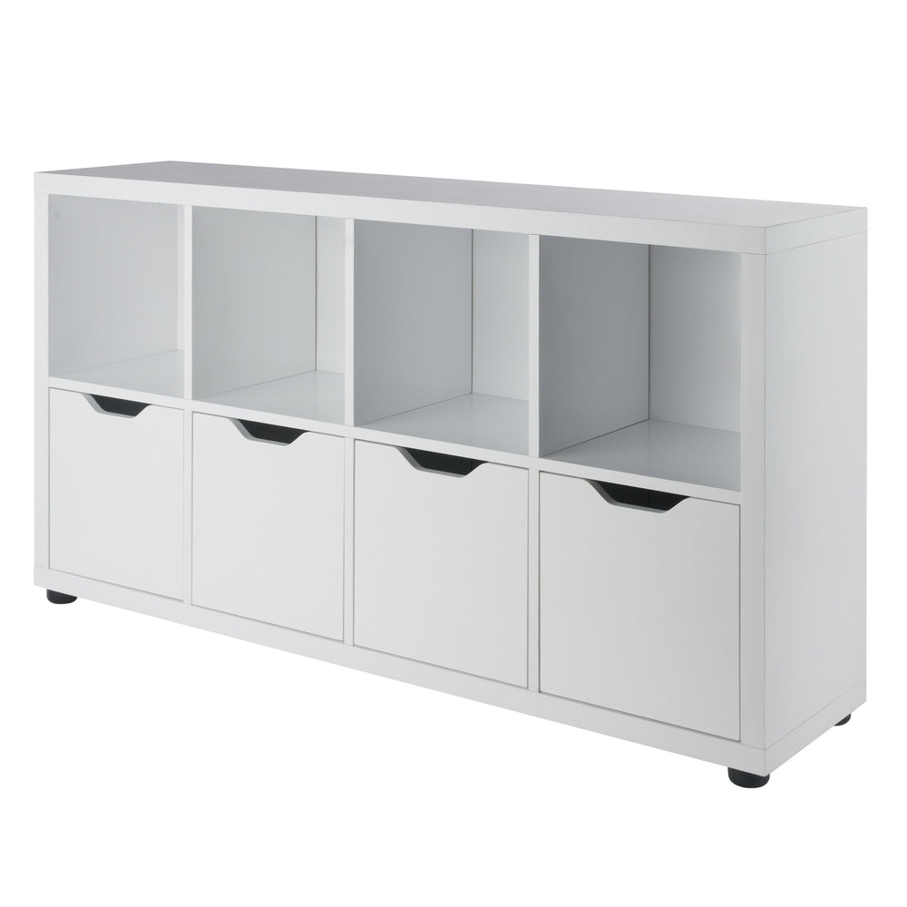 Winsome Wood Julian 2x4 Storage Cabinet - Stylish White Organizer With 8 Compartments For Home & Kids' Rooms White Composite Wood 10450-winsome-wood