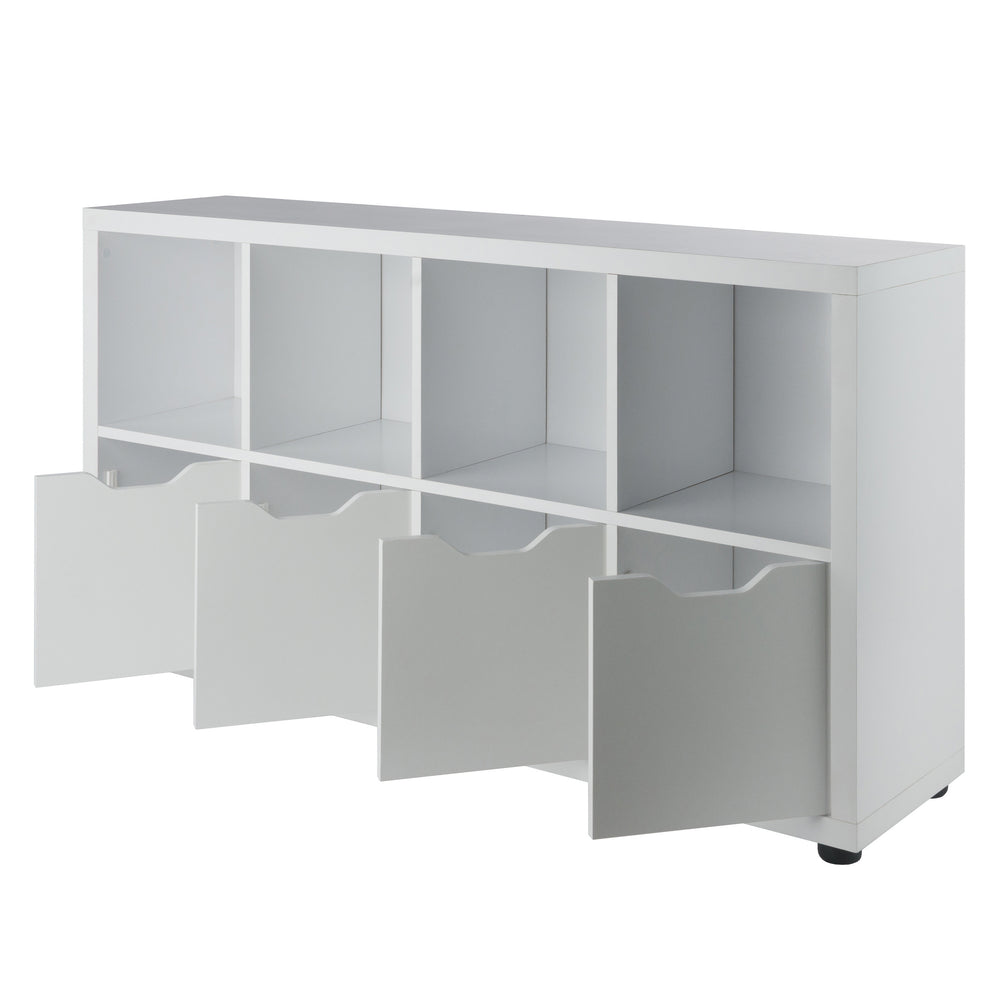 Winsome Wood Julian 2x4 Storage Cabinet - Stylish White Organizer With 8 Compartments For Home & Kids' Rooms White Composite Wood 10450-winsome-wood