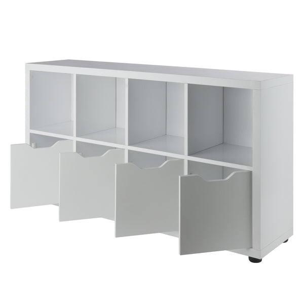 Winsome Wood Julian 2x4 Storage Cabinet - Stylish White Organizer With 8 Compartments For Home & Kids' Rooms White Composite Wood 10450-winsome-wood