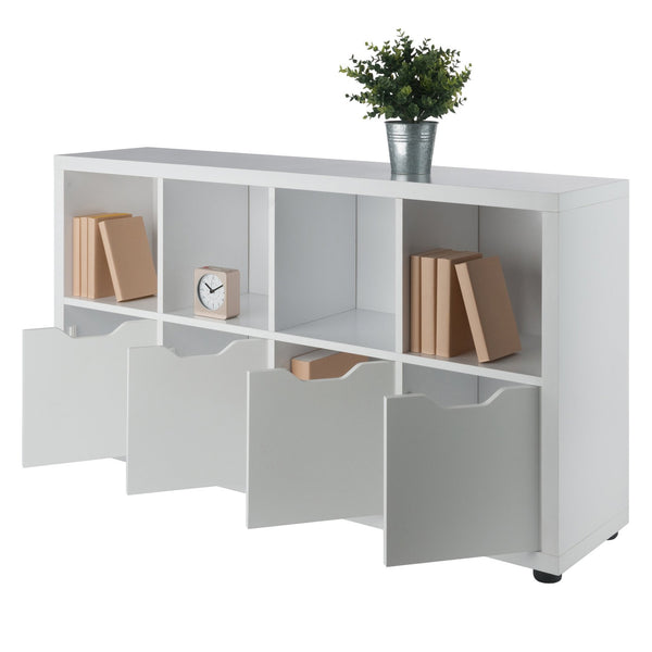 Winsome Wood Julian 2x4 Storage Cabinet - Stylish White Organizer With 8 Compartments For Home & Kids' Rooms White Composite Wood 10450-winsome-wood