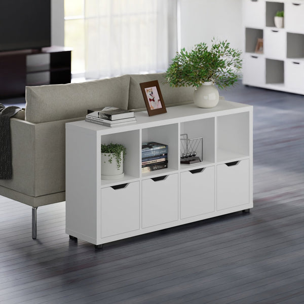 Winsome Wood Julian 2x4 Storage Cabinet - Stylish White Organizer With 8 Compartments For Home & Kids' Rooms White Composite Wood 10450-winsome-wood