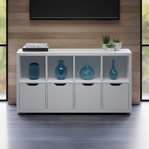 Winsome Wood Julian 2x4 Storage Cabinet - Stylish White Organizer With 8 Compartments For Home & Kids' Rooms White Composite Wood 10450-winsome-wood