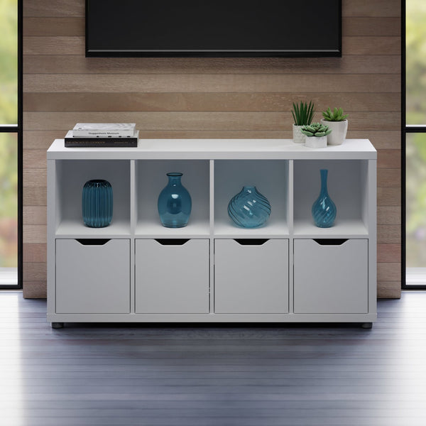 Winsome Wood Julian 2x4 Storage Cabinet - Stylish White Organizer With 8 Compartments For Home & Kids' Rooms White Composite Wood 10450-winsome-wood