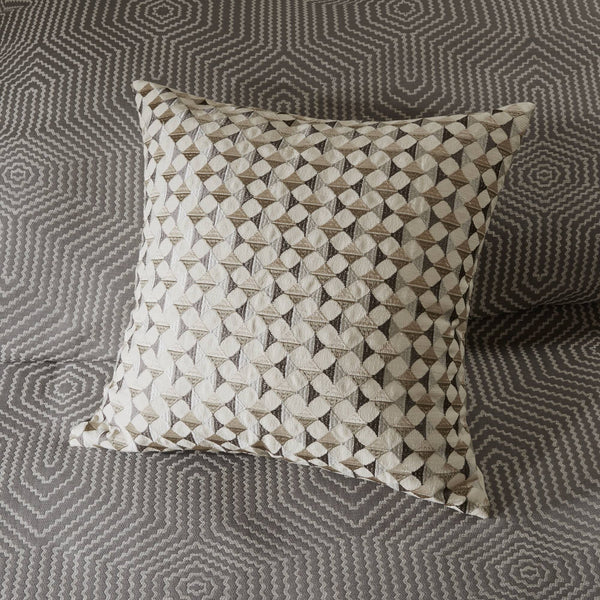 JLA Home Madison Park Signature - Comforter in Soft Grey and Ivory with Removable Duvet Insert, Hidden Closures, Hotel-Inspired Style 110 L x 96 W x 1.5H MPS10-258