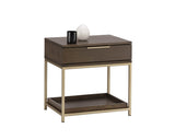 Rebel Nightstand - Small - Gold - Raw Umber 104607 Sunpan