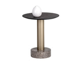 Monaco End Table - Gold - Grey Marble / Charcoal Grey 104629 Sunpan