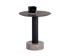 Monaco End Table - Black - Grey Marble / Raw Umber 104630 Sunpan