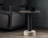 Monaco End Table - Black - Grey Marble / Raw Umber 104630 Sunpan