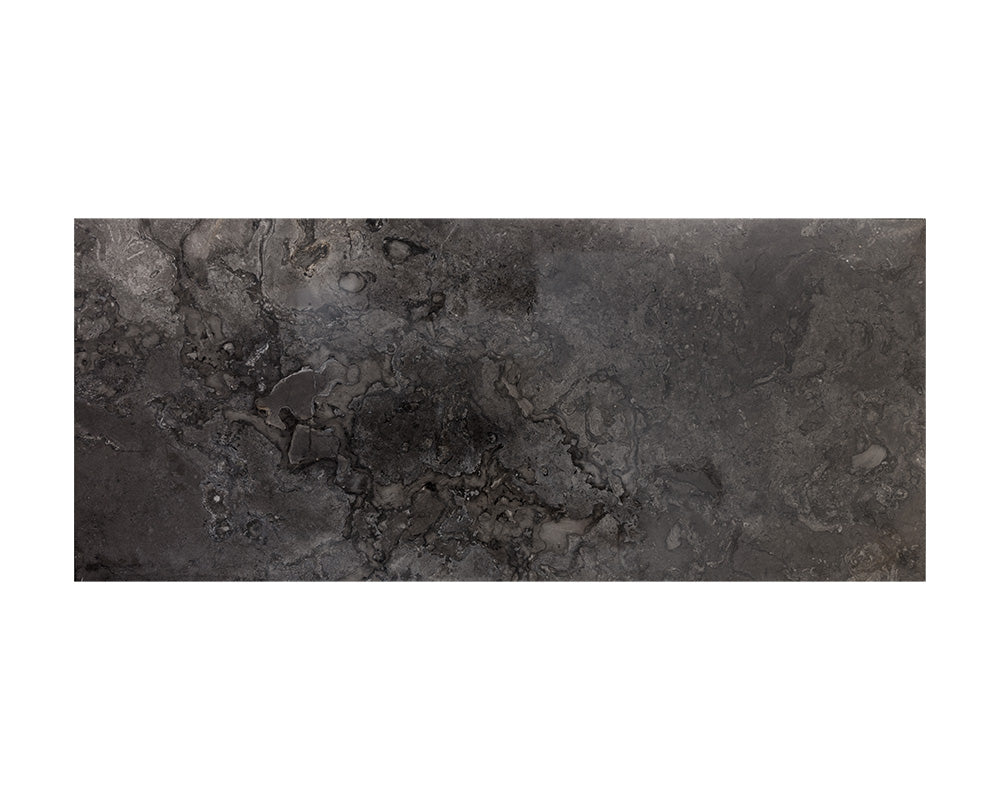 Stamos Desk - Black - Grey Marble / Charcoal Grey 104634 Sunpan