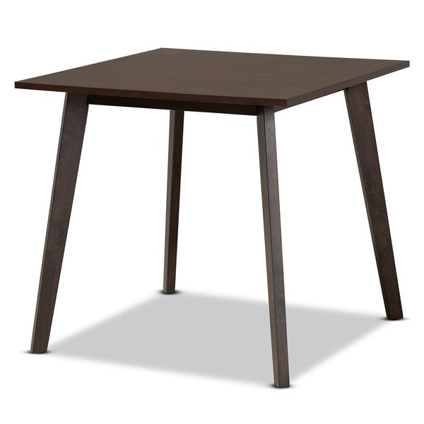Baxton Studio Baxton Studio Britte Compact Mid-Century Modern Square Dining Table in Dark Oak for Small Spaces Fiesta-Coffee Oak-DT