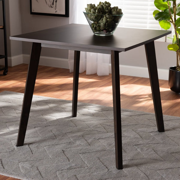 Baxton Studio Baxton Studio Britte Compact Mid-Century Modern Square Dining Table in Dark Oak for Small Spaces Fiesta-Coffee Oak-DT