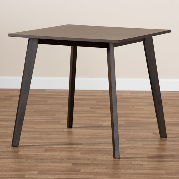 Baxton Studio Baxton Studio Britte Compact Mid-Century Modern Square Dining Table in Dark Oak for Small Spaces Fiesta-Coffee Oak-DT