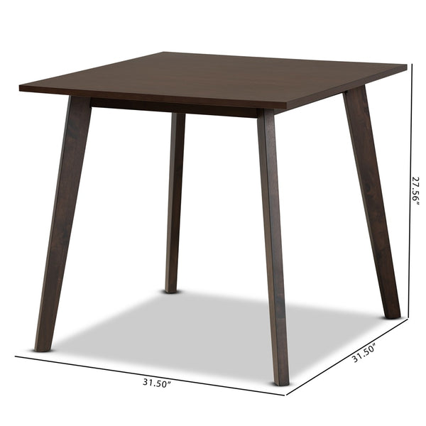 Baxton Studio Baxton Studio Britte Compact Mid-Century Modern Square Dining Table in Dark Oak for Small Spaces Fiesta-Coffee Oak-DT